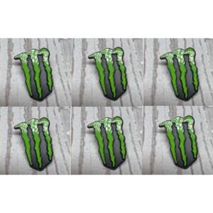 Lot of 6 Monster Energy Drink Logo Lapel‎ Tie Pin Green Black